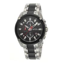 Relogio Analogico Masculino Sergio Tacchini ST.1.10054-1 com Pulseira de Aco Inoxidavel - Prata e Preto