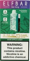 Vape Descartável Elf Bar 40K Nic King Sour Apple Candy 40000 Puffs