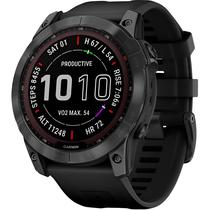 Relogio Smartwatch Garmin Fenix 7X Sapphire Solar - Cinza Carvao (010-02541-13) + Protetor de Tela Spigen AGL04633 2 Unidades