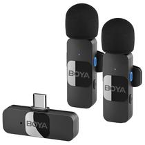 Microfone Boya BY-V20 2TX/RX Wireless para Smartphone - Preto