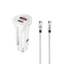 Carregador Foxbox Trail Energy PD20W para Carro USB-C/USB-A - Branco