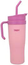 Copo com Canudo Trendy 17514 1200ML - Rosa