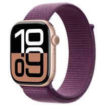 Apple Watch Series 10 46MM MWWV3LW/A GPS - Caixa de Aluminio Rose Gold/Plum Sport Loop