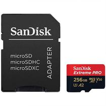 Cartao de Memoria Micro SD de 256GB Sandisk Extreme Pro SDSQXCD-256G-GN6MA - Vermelho/Preto