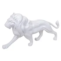 Estatueta Decorativa de Leão 46,5 CM Branca