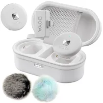 Microfone Sem Fio para Smartphone Boya Omic-D com Lightning - Branco