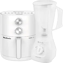 Kit Molamix Airfry Totos 3.5L + Liquidificador Mbarete 220V - Branco