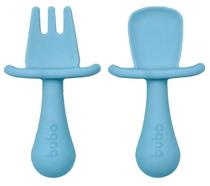 Kit Talheres Em Silicone Buba 15816 - Azul (2 Unidades)