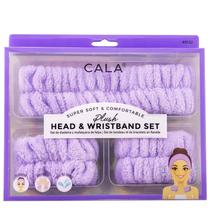 Cala Acs de Beleza Kit Diademas Y Munequeras Super Soft&Comfor Plush Elastico Hecho de Un Tejido de Felpa O Plush Que Es Extrema Lavender