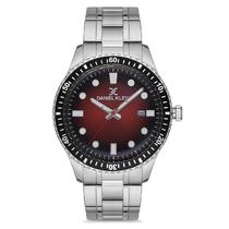 Relogio Analogico Masculino Daniel Klein DK.1.12682-3 Premium Gents / Pulseira de Aco Inoxidavel - Prata/Preto/Vermelho