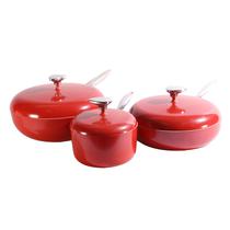 Juego de Olla Ceramica 3PZS Rojo