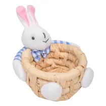 Cesta de Páscoa com Coelhinho 10X9X6CM - Azul