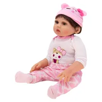 Boneca Baby Reborn V-026 - 48CM - Silicone - Roupa Desenho Urso