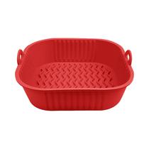 Molde Cuadrado de Silicona para Air Fryer MD-215R 22 X 5 CM Rojo