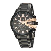 Relogio Analogico Masculino Sergio Tacchini ST.1.10030-2 com Pulseira Aco Inoxidavel - Preto e Dourado