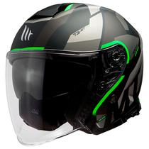 Capacete MT Helmets Thunder 3 SV Jet Bow A6 - Aberto - Tamanho M - com Oculos Interno - Matt Green