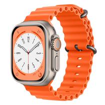 Relogio Smartwatch Inteligente DL9 Ultra Max Tela 2.2" com Bluetooth e Duas Pulseiras - Silver/Laranja