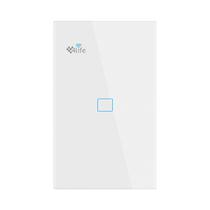 Interruptor de Parede 4LIFE Wi-Fi Smart Wall 1 Gang Light Touch Switch FLT1SWW / com 1 Botao / Compativel com Alexa e Google Home / 100-240V ~50/ 60HZ / App Smart Life - Branco