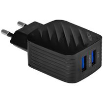 Carregador / Adaptador de Parede Moxom MX-HC95 / 2 USB-A / 12W - Preto