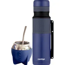Kit Térmico Contigo - 1,1L + Cuia + Bomba - Azul