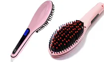 Escova Elétrica Digital Hair Straighter 2V-Rosa