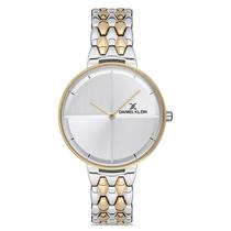 Relogio Analogico Feminino Daniel Klein DK.1.12666-4 Premium Ladies / Pulseira de Aco Inoxidavel - Prata/Dourado