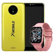 Smartphone X Mobile X55 5.5" DS 2/16GB Yellow + Smartwatch G-Tide Q1 Pink