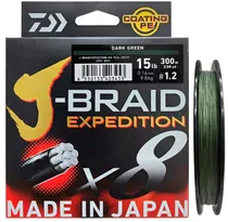 Linha Multifilamento Daiwa J-Braid Expedition X8 0.16MM 15LB 300M