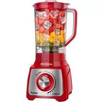 Liquidificador Mondial Turbo Inox L-1200 Ri - 1200W - 3L - 220V - Vermelho