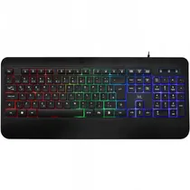 Teclado Mtek KB-7701LR Português USB com Backlight Rainbow - Preto