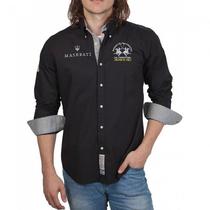 Camisa La Martina Masculino Eq.KMCM60-03 M - Maserati Preto