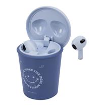 Fone de Ouvido Sem Fio Yookie Coffee Cup YKS052 Earbuds com Bluetooth - Azul