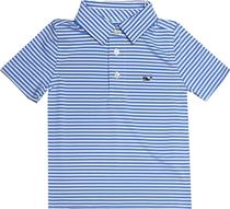 Outlet Camiseta Polo Vineyard Vines Kids 3K4080 Masculina - Branco/Azul Listrado