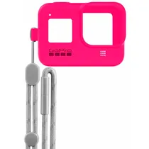 Case de Silicone Gopro com Cordão Ajustável para HERO5 /6/7 - Rosa Elétrico - ACSST-011
