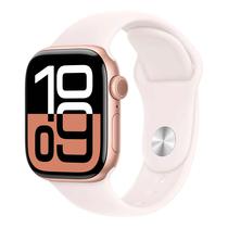 Apple Watch Series 10 MWWU3AM/A Caixa Aluminio 46MM Rose Dourado - Esportiva Blush Claro M/L