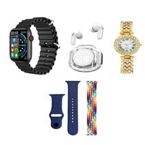 Smartwatch H28 Plus - Bluetooth - com Fone de Ouvido + Relogio + Pulseiras - Preto