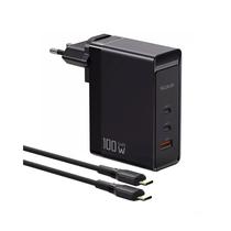 Carregador Celular CH-8105 100W c/Cable USB-C A USB-C Dual Black