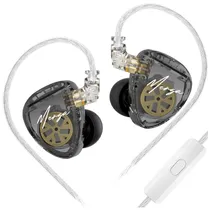 Fone de Ouvido Retorno KZ Merga 3.5 MM com Microfone - Prata