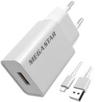 Carregador de Parede Mega Star CH400 USB-A 10 W + Cabo USB-C - Branco