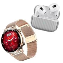 Kit Valentine G-Tide Smartwatch Romance Gold + Fone de Ouvido H21 Silver