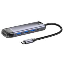 Hub USB-C Mcdodo HU-7750 5 Portas / HDMI / 3 USB 3.0 / USB-C Femea - Cinza