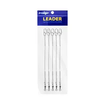 Leader Inoxidable Níquel Tiburon FL-925 Con Snap Y Girador 19CM 27.2KG 25 Piezas Plata