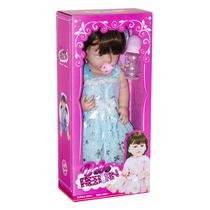 Boneca Bebe Reborn Menina XBY5503 de Silicone com Acessorios Varios