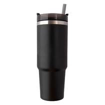 Garrafa Termica Stainless com Tampa e Canudo 900 ML - Preto