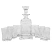 Conjunto de Decanter 500ML 25CM para Whisky com 6 Copos 320ML