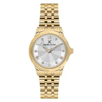 Relogio Analogico Feminino Daniel Klein DK.1.13898-3 Premium Ladies / Pulseira de Aço Inoxidável - Dourado