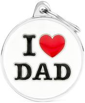 Medalha de Identificacao Myfamily Charms Circulo Grande &&#35;34;I Love Dad&&#35;34; CH17LOVEDAD