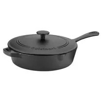 Frigideira Cuisinart de Ferro Fundido com Tampa Preta 30CM