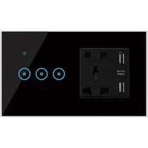 Tomada Smart Switch Socket USB All In One KING-D3_EBB - Preto