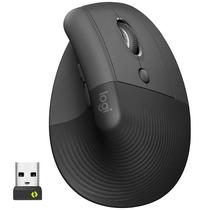 Mouse Sem Fio Logitech Lift Vertical (910-006466) Ate 4.000 Dpi - Preto/Cinza